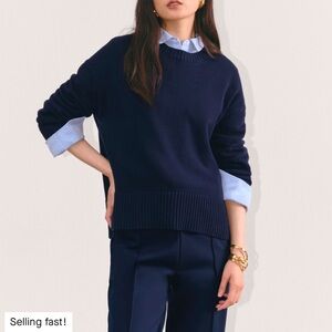 Everlane cotton crew sweater - black